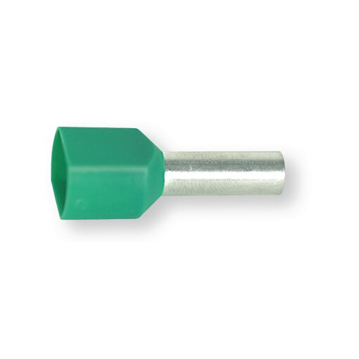 Boîte de 100 embouts doubles de câble pré-isolés verts, 2x6 mm²